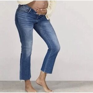 Hatch Strong Like A Mama Cropped Maternity Mom Jeans  US 30 Womens Denim Pants